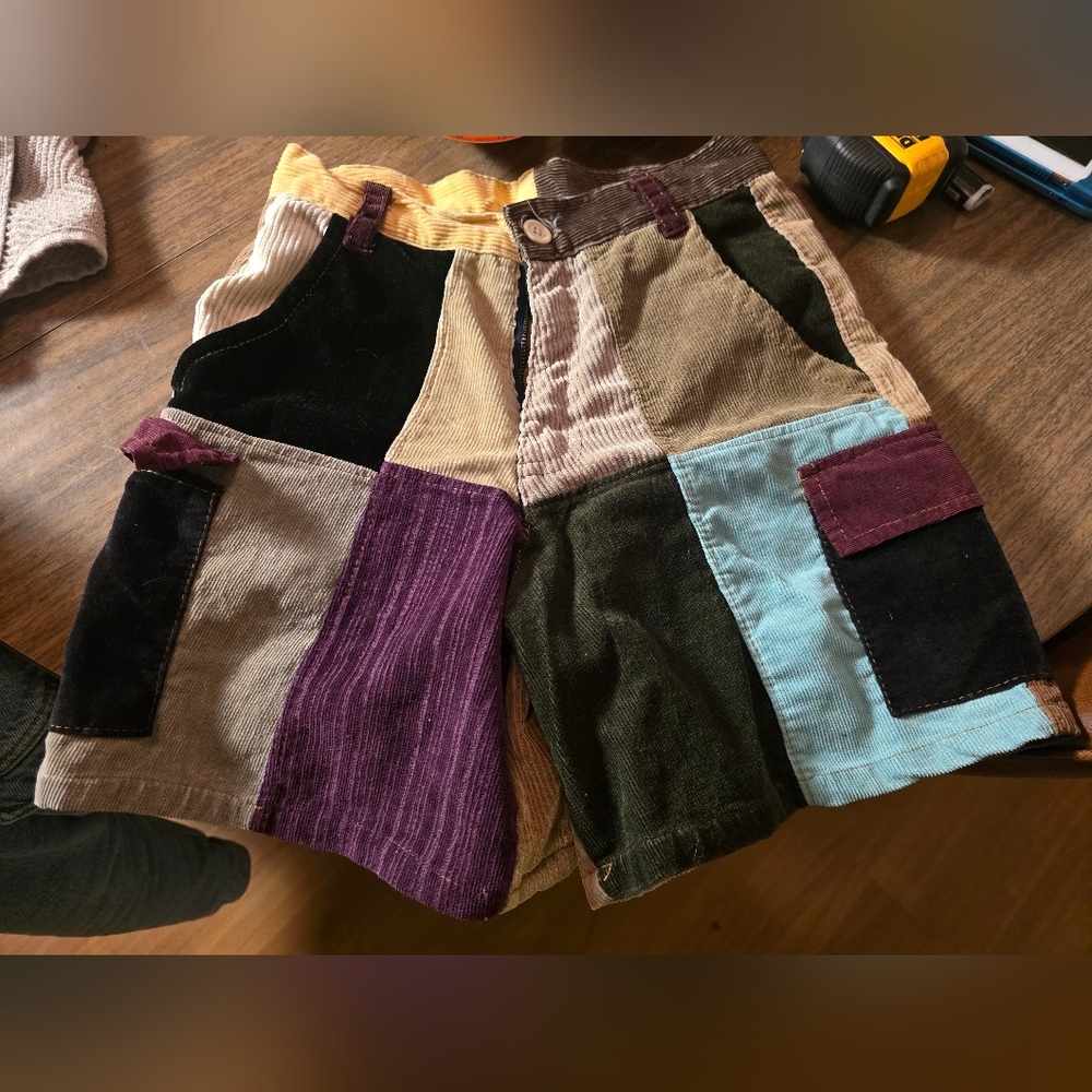 Handmade Patchwork Corduroy Boys Shorts